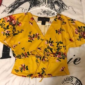 yellow Crop top